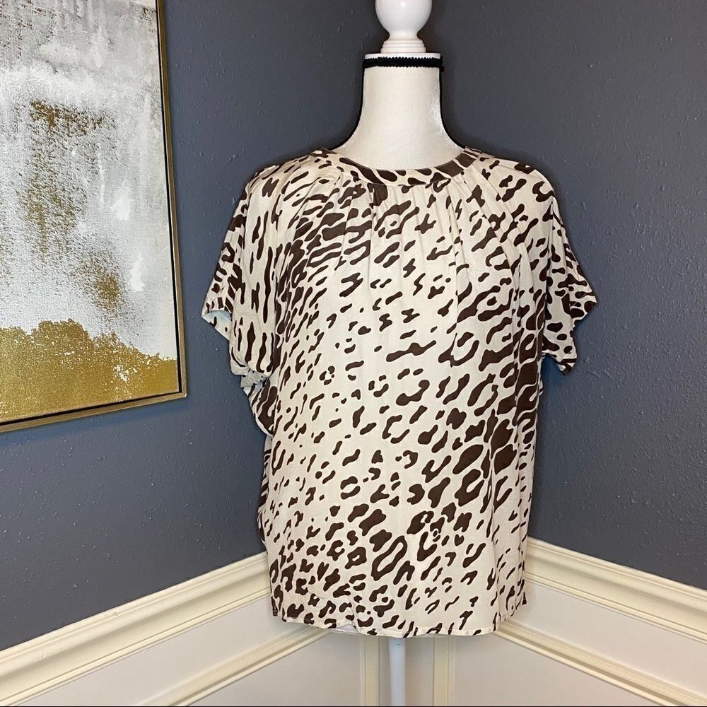 Escada animal print leopard/cheetah blouse
